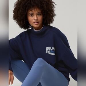 Womens Offline By Aerie Cloud Fleece Oversized Mockneck Sweatshirt